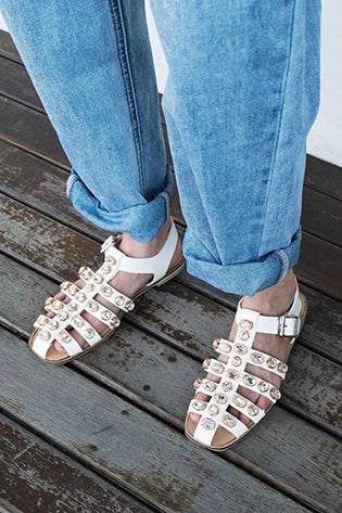 Studded Rhinestone Sandals Rimna