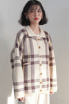 Plaid Long Sleeved Cardigan Jenny