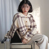 Plaid Long Sleeved Cardigan Jenny